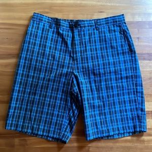 EUC! Men’s ADIDAS Golf Shorts Blue Plaid 36